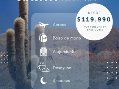Oferta de viaje, Salta, Paisajes, Cultura, Aventura, Descuento, Viaje económico, Gastronomía, Tradición, Reserva turística.